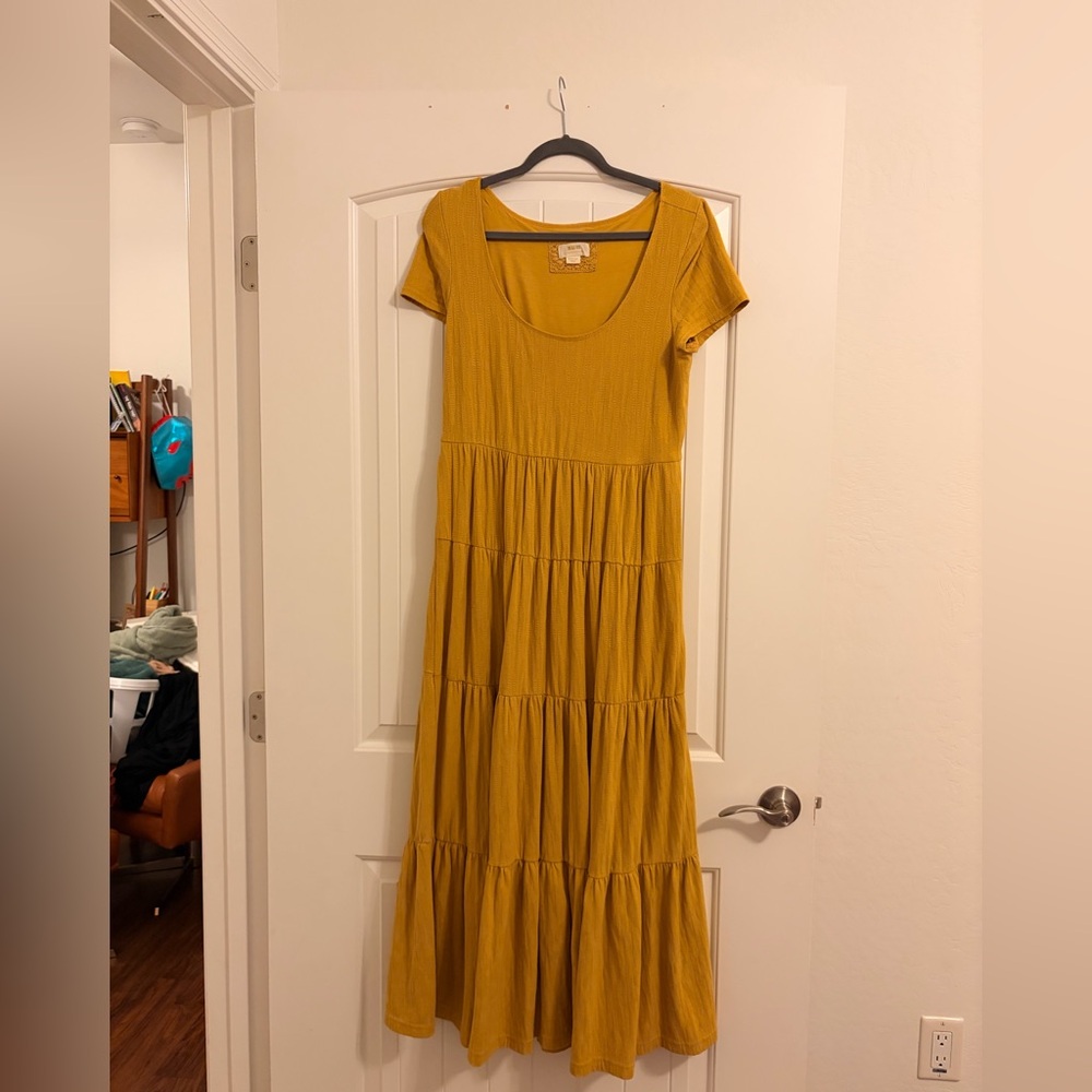 Maeve Yellow Tiered Maxi Dress
